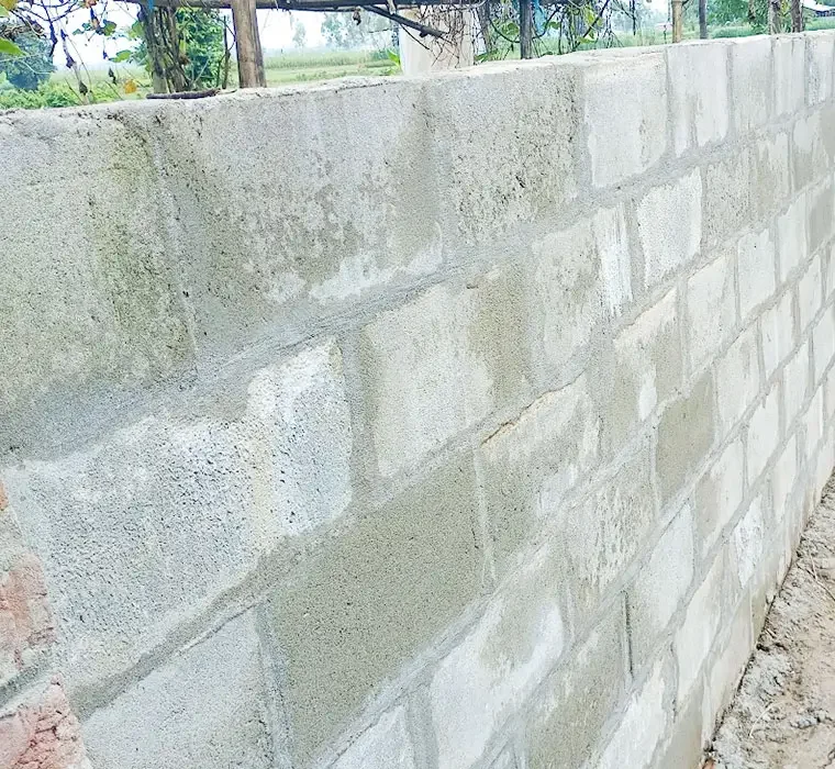 Boundary Wall Construction at Durgamothi using SABA Hollow Blocks