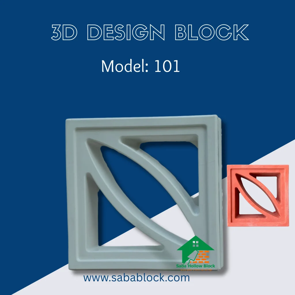 3D Design block in saba hollow block